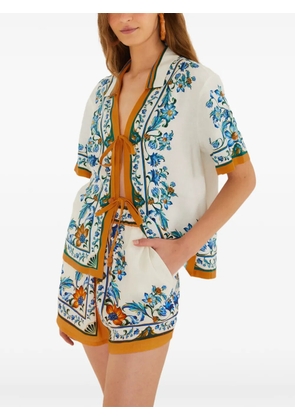 FARM Rio floral-tile shorts - Neutrals