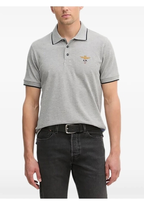 Aeronautica Militare trim embroidery polo shirt - Grey