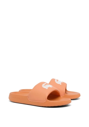 Lacoste Serve crocodile-embossed slides - Orange