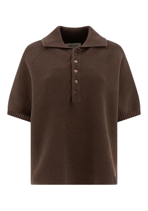 UMARMUNG buttoned polo-neck top - Brown