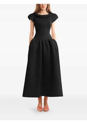 Gemy Maalouf Sculpted Neckline Drop-Waist midi Dress - Black