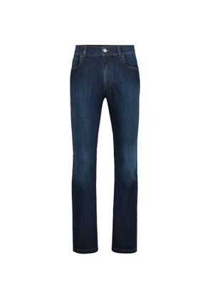 Billionaire embroidered-logo straight jeans - Blue