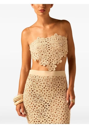 JBQ Ettie beaded macrame top - Neutrals