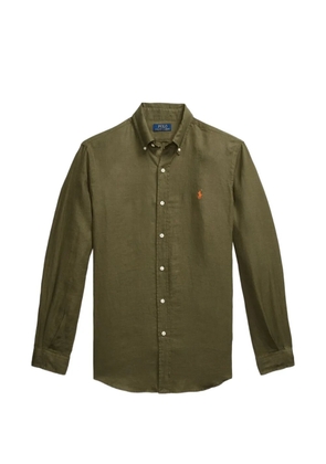 Polo Ralph Lauren logo-detail button-down linen shirt - Green