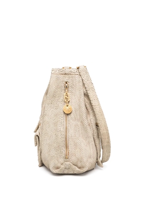 Versace Pre-Owned python-effect leather backpack - Neutrals