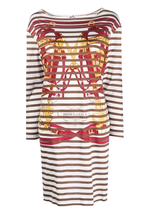 Hermès Pre-Owned Brides de Gala striped dress - Brown