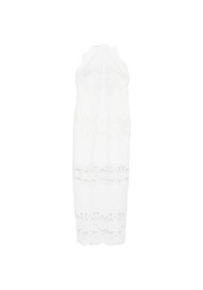 Patrizia Pepe floral-embroidery midi dress - White