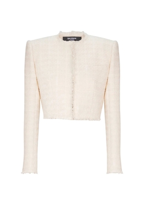 Balmain Spencer tweed cropped jacket - Neutrals