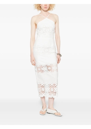 Patrizia Pepe floral-embroidery midi dress - White