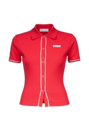 Marine Serre ribbed-trim shirt - Red