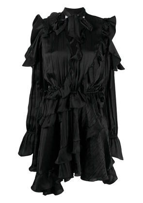 Off-White creased ruffled cocktail dress - Black