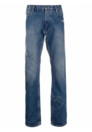 Off-White logo-print slim-fit jeans - Blue
