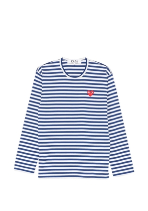 Comme Des Garçons Play striped heart-patch T-shirt - Blue