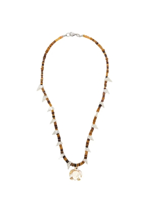 BLAKLACE turtle charm beaded necklace - Brown