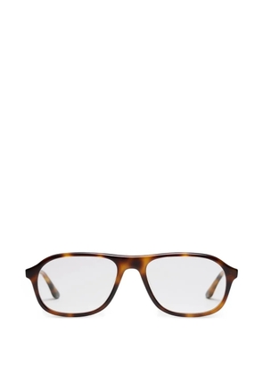 Peter And May Paul geometric-frame glasses - Brown