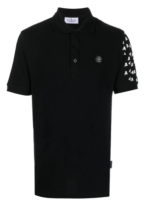 Philipp Plein Skull and Bones cotton polo shirt - Black