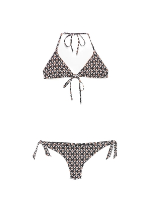 iu rita mennoia geometric-print bikini - Black