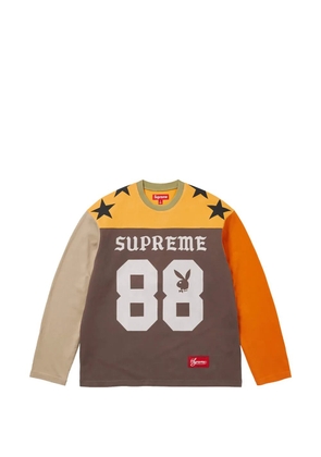 Supreme x Playboy colour-block football sweatshirt - Brown