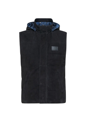 Billionaire logo-patch hooded gilet - Blue