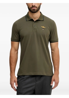 Aeronautica Militare logo-embroidered polo shirt - Green