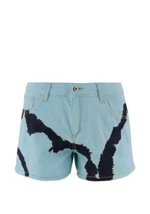 DON'T @ ME tie-dye denim shorts - Blue