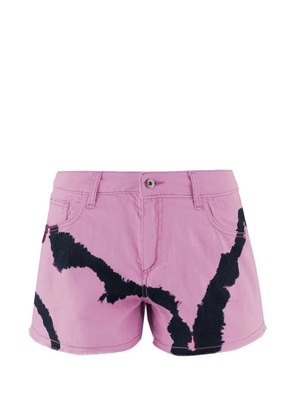 DON'T @ ME tie-dye denim shorts - Pink