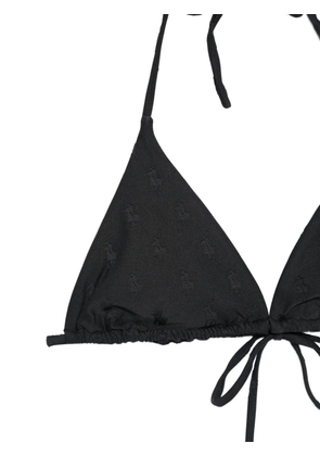 Polo Ralph Lauren logo-detail triangle bikini top - Black