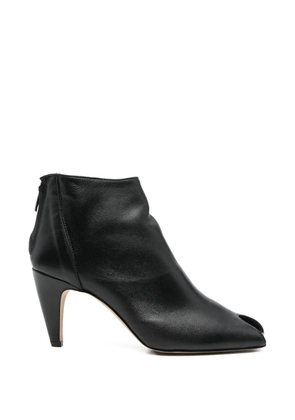 Gisel Moire Raffy peep-toe ankle boots - Black