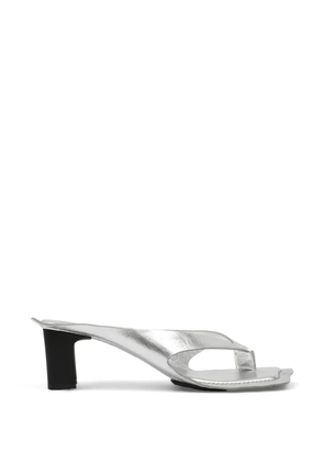 MM6 Maison Margiela laminated leather flip flops - Silver