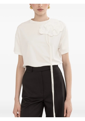 NISSA floral-appliqué T-shirt - Black