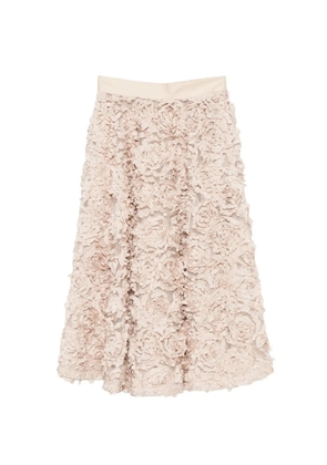 White Sand Jodie floral-detail midi skirt - Neutrals