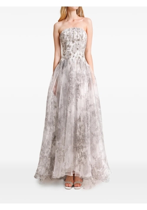 Gemy Maalouf strapless beaded maxi dress - Grey