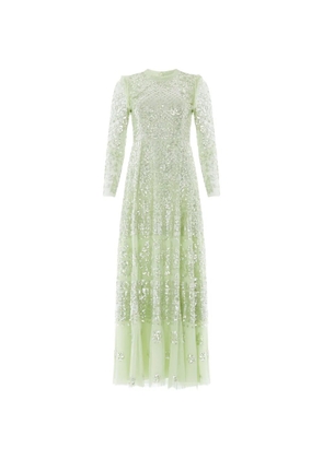 Needle & Thread Aurora long-sleeve maxi dress - Green