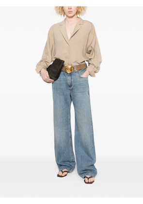 PHILIA LOFT buttoned V-neck shirt - Neutrals