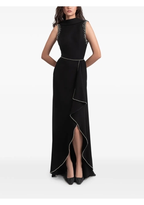 Gemy Maalouf beaded-shoulders asymmetric dress - Black