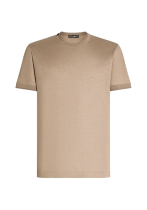 Dolce & Gabbana short-sleeved silk t-shirt - Brown
