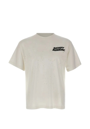 Satisfy perforated logo t-shirt - Neutrals