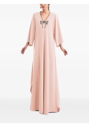 Gemy Maalouf crystal-bow maxi dress - Pink