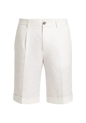 Peserico pleated turn-up shorts - White