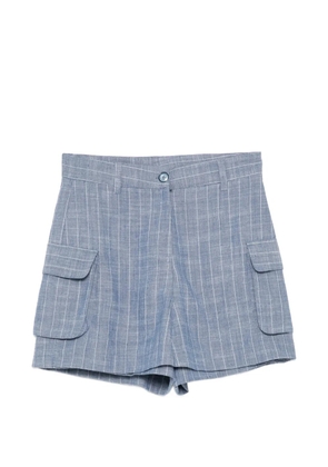 BLAKLACE pinstripe cargo shorts - Blue