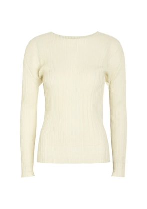 Pleats Please Issey Miyake plissé-effect long-sleeve top - Neutrals