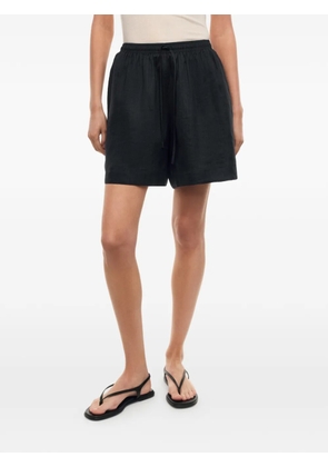 12 STOREEZ Mykonos ramie shorts - Black