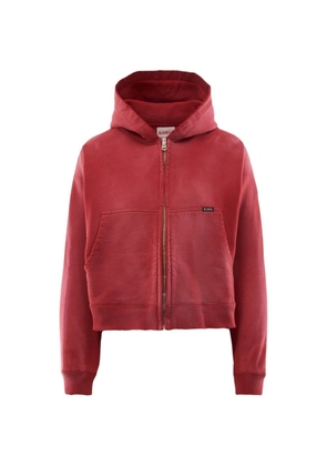 KAMIYA Kmy-Rose distressed zip hoodie - Red