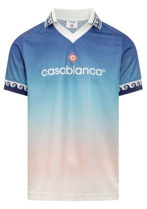 Casablanca gradient-jacquard football jersey - Blue