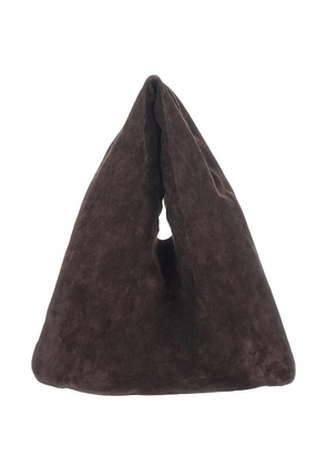 The Row Bindle Small suede shoulder bag - Brown