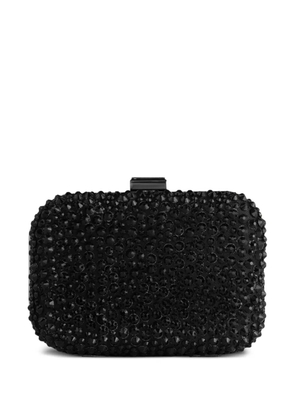 Gemy Maalouf crystal-embellished crepe clutch bag - Black