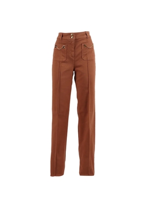 Elisabetta Franchi chain-detail trousers - Brown