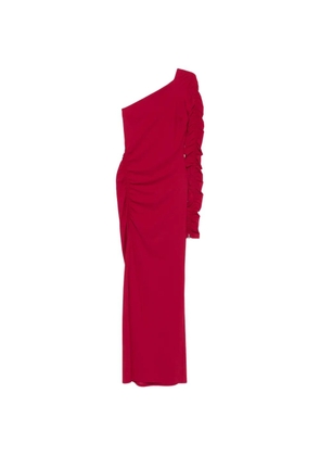 Patrizia Pepe asymmetric-neck ruffled-detail maxi dress - Red