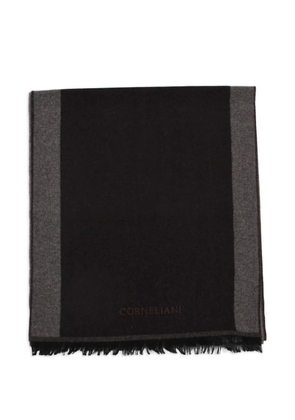 Corneliani striped cashmere scarf - Black