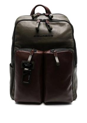 PIQUADRO logo-plaque detail backpack - Green